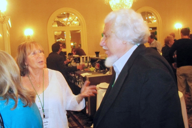 Judy Bliss converses with Warren Volchenboum.