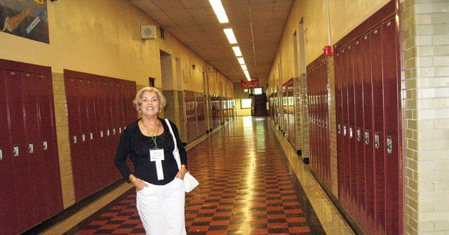 Shirley In hallway at Senn